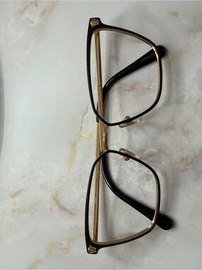 Black and Gold Versace Eyeglass Frames